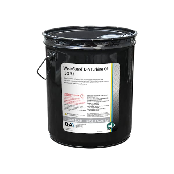 D-A Lubricant Co D-A WearGuard Turbine Oil ISO 32 - 5 Gallon Metal Pail IP72919 - main